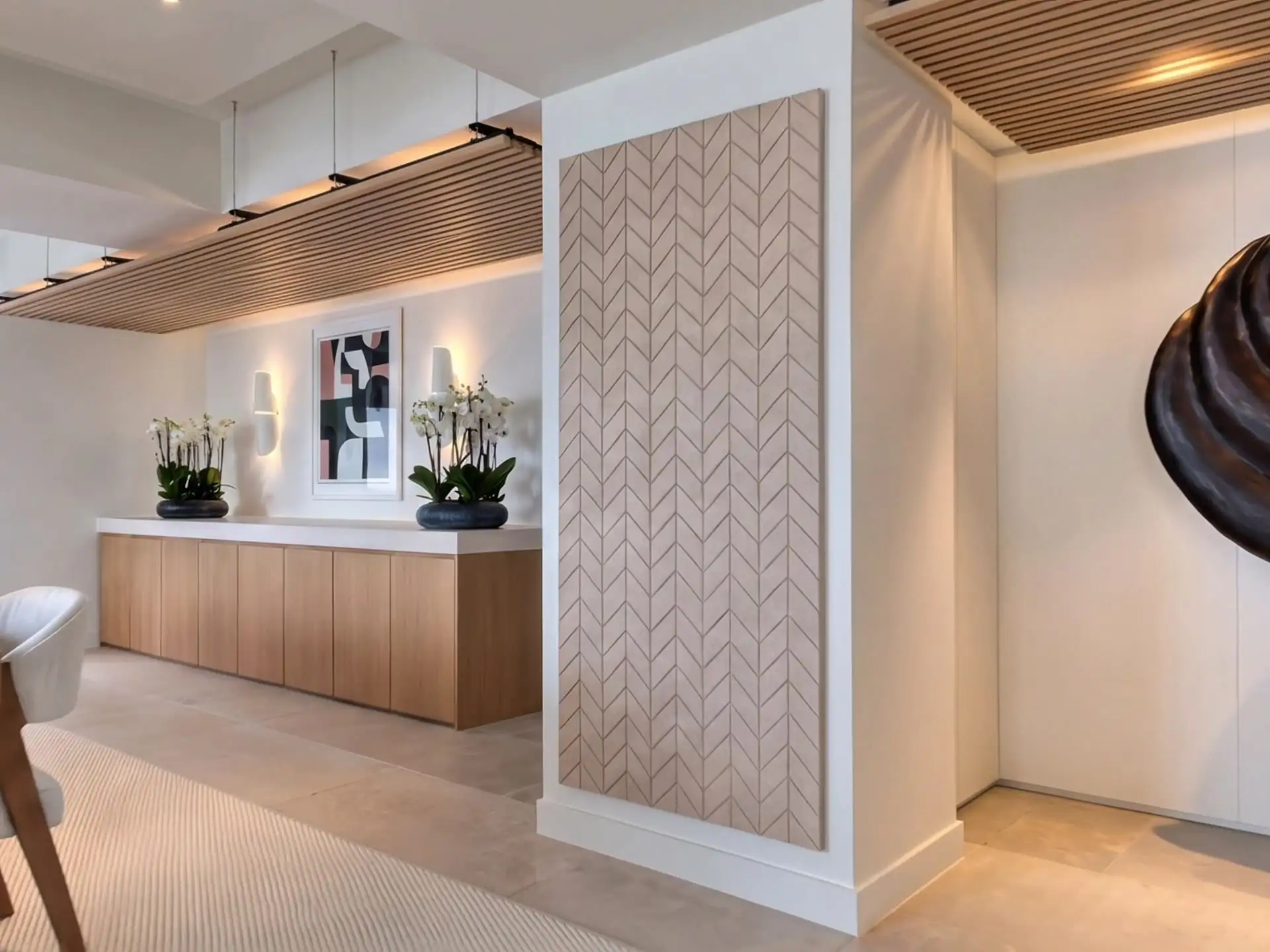 Interieur met akoestische oplossingen op maat